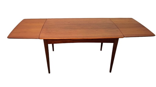 Mid Century Teak Dining Table with Curved Top, Denmark 1960s