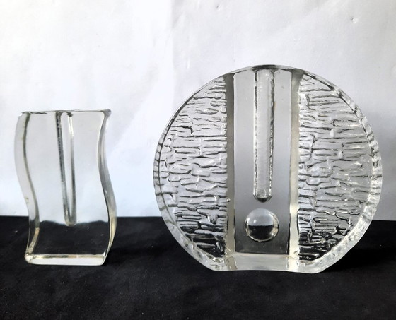 Image 1 of Exclusive Vintage Solifleur Set – Wiesenthalhütte & Walther Glass | 1970s Design Classics