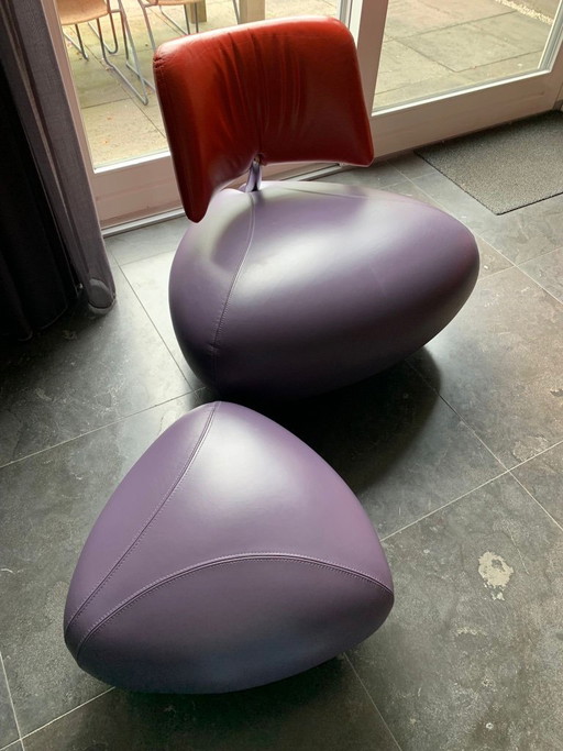 Fauteuil Leolux Pallon avec repose-pieds