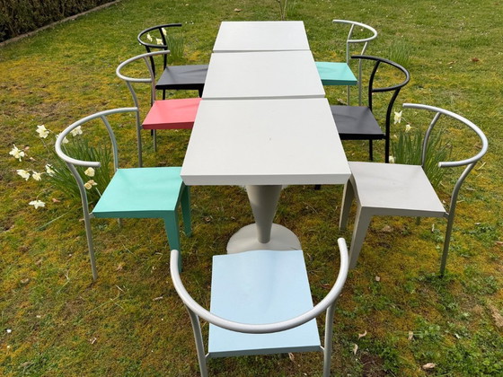 Image 1 of Kartell 8 Dr Glob Stühle & 3 Tische Design Philippe Starck