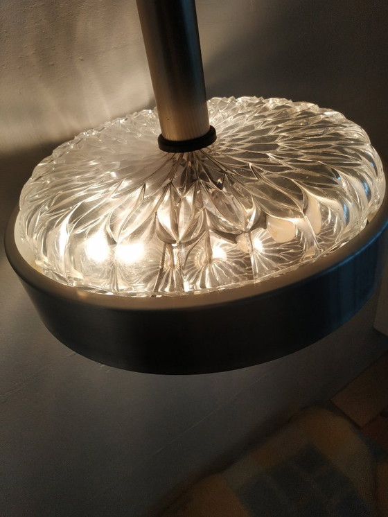 Image 1 of Lampada ad anello vintage anni '60 in stile scandinavo (UFO) con paralumi in cristallo