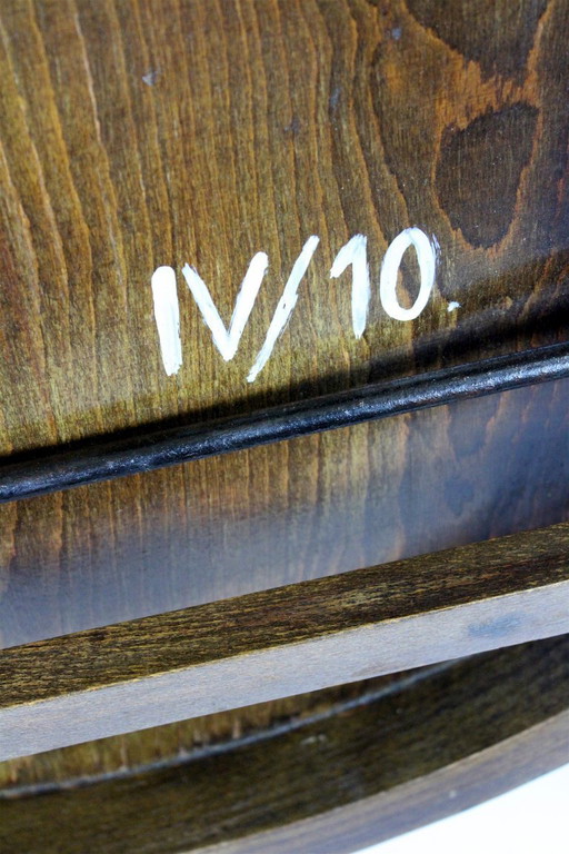 Fauteuil de cinéma vintage TON (Thonet), tchèque des années 1940, siège de théâtre en bois