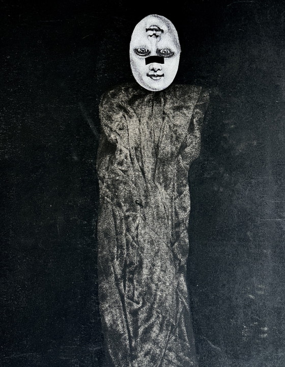 Image 1 of Robert Detheux / Seltene surrealistische Collage / Die Frau mit den zwei Gesichtern