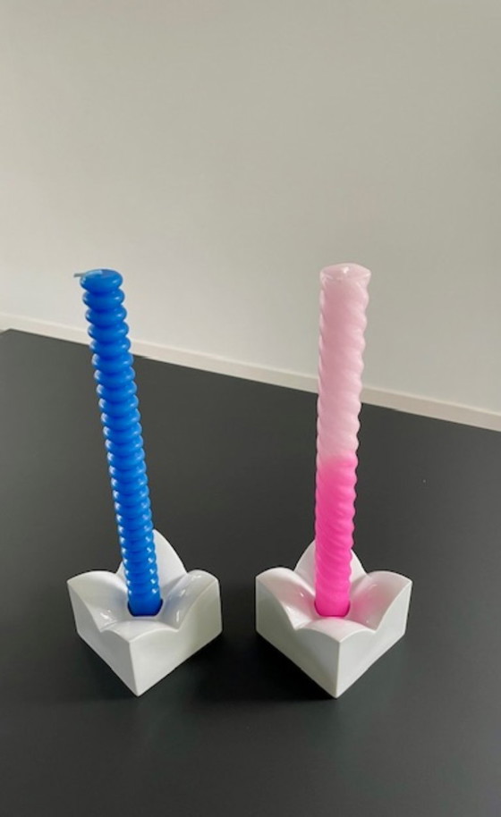 Image 1 of Set di 2 candelieri vintage in porcellana Arzberg