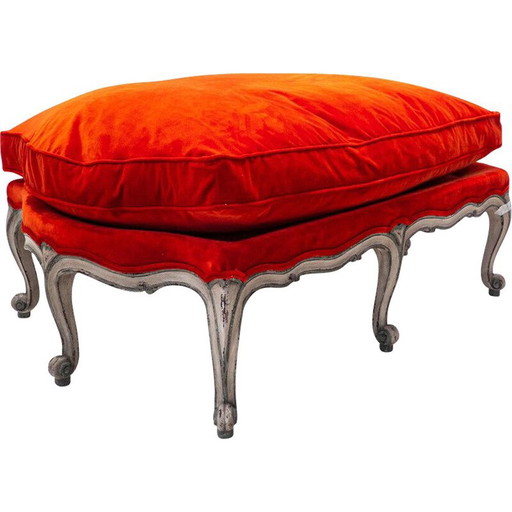 Banc vintage en velours rouge, Belgique