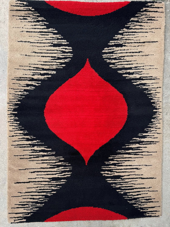 Image 1 of Großer skandinavischer Rya-Teppich aus den 1970er Jahren