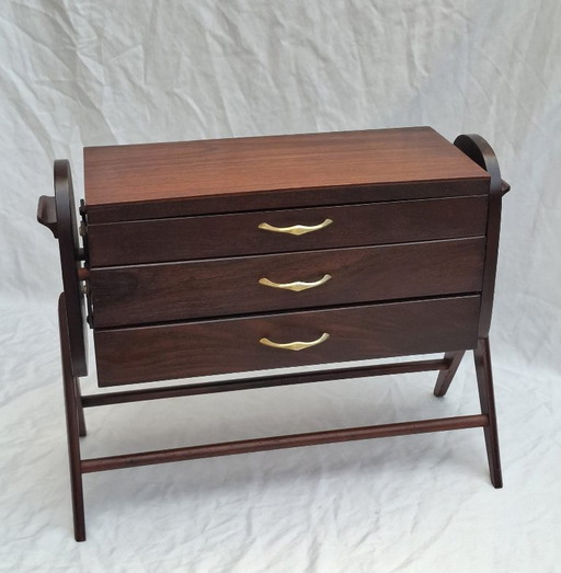 Beautiful Mid-Century Danish Design Sewing Cabinet (1950s/60s) – opbergkast, Wood (photo 2 of 21)