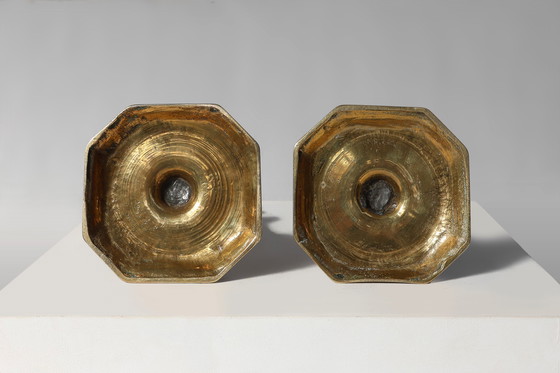 Image 1 of Coppia di antichi candelieri francesi in rame, ca. 1800