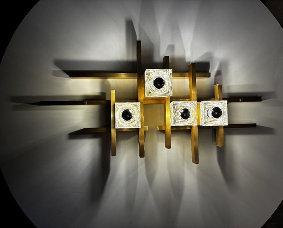 Image 1 of Große Wandleuchte • Gaetano Sciolari • Murano • Weltraumzeitalter • 1970
