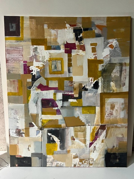 Image 1 of Lienzo de pintura acrílica abstracta contemporánea - 80x65cm