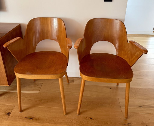 2x Oswald Haerdtl, modello 1515, Thonet, anni '50, metà del secolo scorso