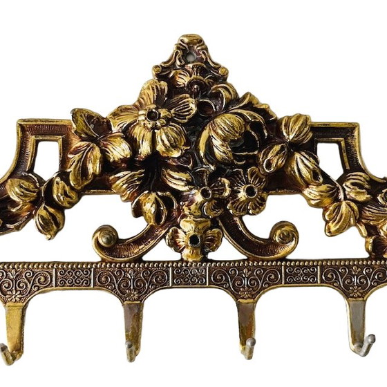 Image 1 of Vintage mid-century Italian coat rack baroque brass 1960s