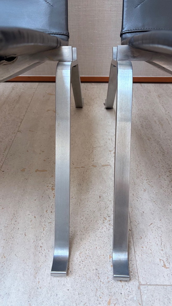 2 Poul Kjærholm PK22 fauteuils door Fritz Hansen – rvs (photo 7 of 10)