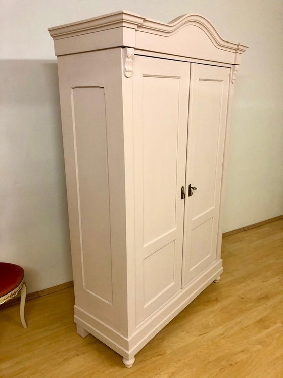 Image 1 of Country-style wardrobe, Art Nouveau wardrobe, softwood wardrobe circa 1900 in delicate pink / shabby chic.
