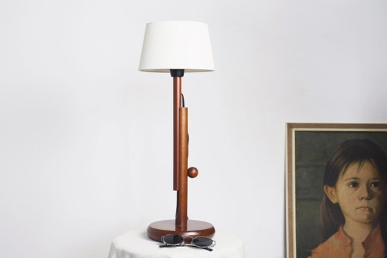 Lampada da tavolo MCM in teak vintage regolabile stile scandinavo - Coppia disponibile – Lampade da tavolo (photo 4 of 10)