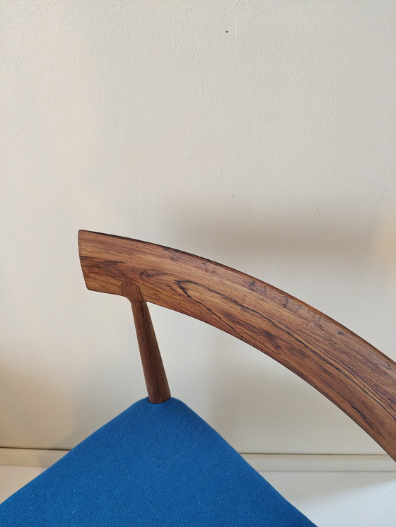 Image 1 of Vintage rosewood dining chairs blue