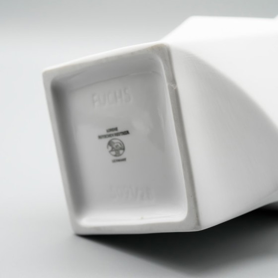 Image 1 of HUTSCHENREUTHER Biskuitporzellan-Vase „Archais“ Heinrich Fuchs Op Art Retro H 28cm