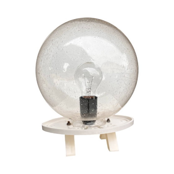 Image 1 of Space Age lamp with spherical bubble glass shade, Germany 1970s.
