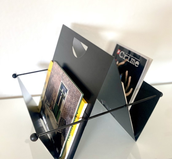 Image 1 of Postmodern magazine rack from the 1980s, designed in the style of Memphis