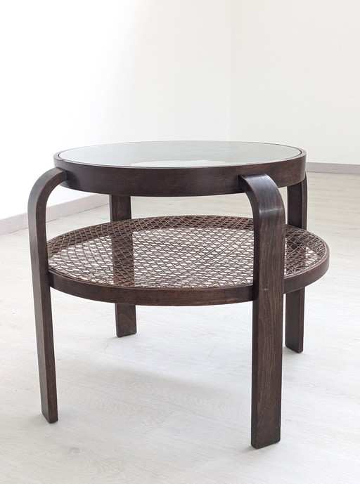 Gustavo Pulitzer Finali - Coffee Table - Wood, Glass, Vienna Straw