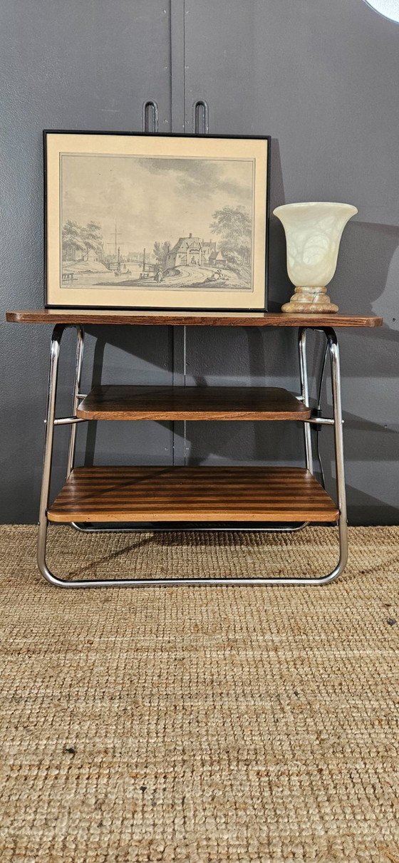 Image 1 of Mid-century tubular frame side table
