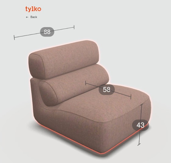 Image 1 of Poltrona Tylko in lana rosa cipria.