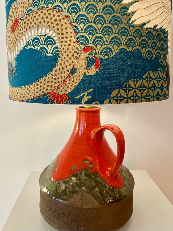 Image 1 of Upcycled Fat Lava lamp with Japanese shade