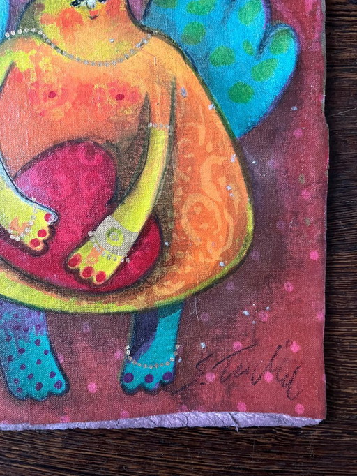 Signed work in mixed media Sabine Tuchel