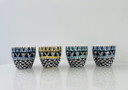 Set of 4 Finnish design mugs with graphic design