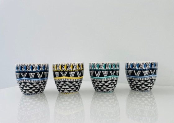 Image 1 of Set di 4 tazze di design finlandese con grafica