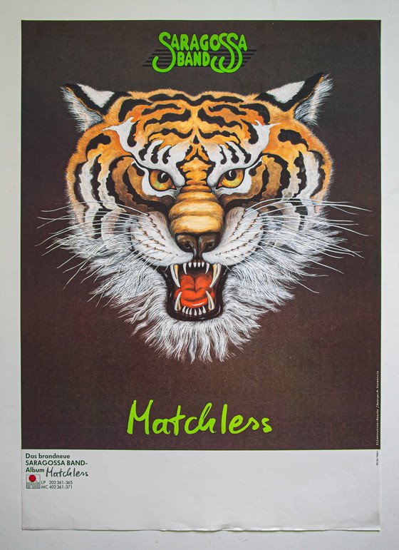 Image 1 of Póster original del concierto 'Matchless' de Zaragoza Band 1980 / Muy buen estado / 60x84cm (A1) / 23,4x33,1in