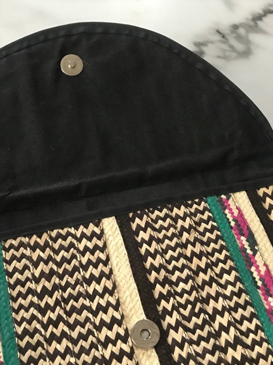 Image 1 of Veelkleurige raffia etui