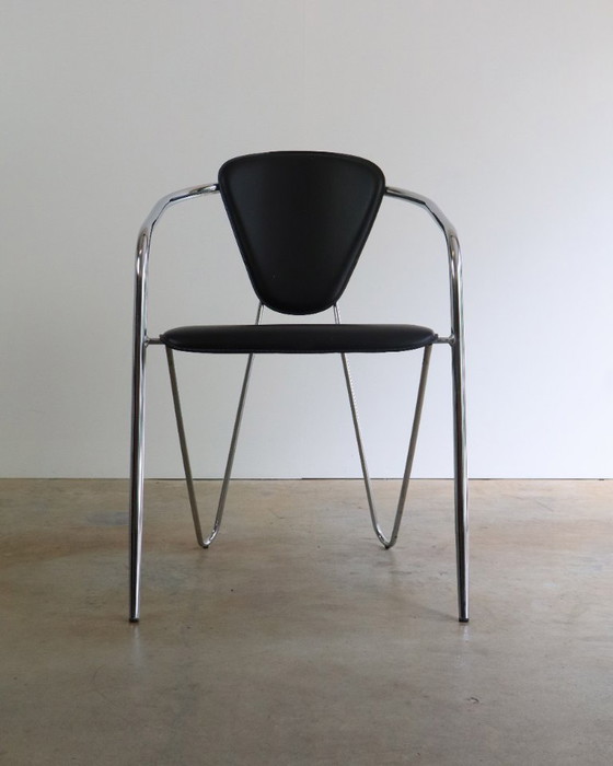 Image 1 of 2 chaises Effezeta italiennes vintage à structure tubulaire