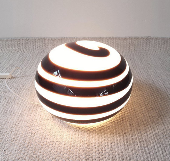 Image 1 of Grote ILU di Vetro glazen tafellamp / vloerlamp, model Zebra zwart-wit glas, Italiaans glas Nederlands design