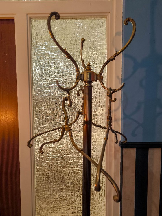 Image 1 of Messing kledingkast, kapstok, kledingrek, + 3 hangers