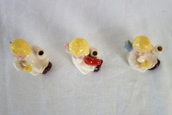 Image 1 of 3 Figurines Hummel Goebel Lustre Ange Vers 1950