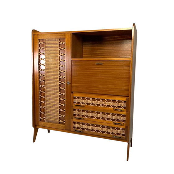 Armadio a serrandina in rovere con 3 ante, alto 180 cm, anni '50, Mobili, Mid Century Modern (foto 2 di 9)