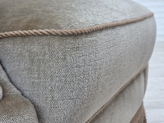 Image 1 of 1970s Danish Armchair, Original Condition, Furniture Velour, Beech Wood