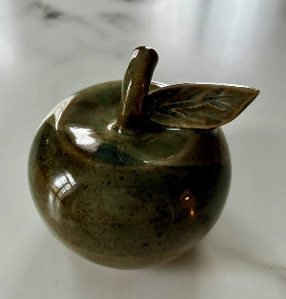 Image 1 of Small glazed ceramic apple
