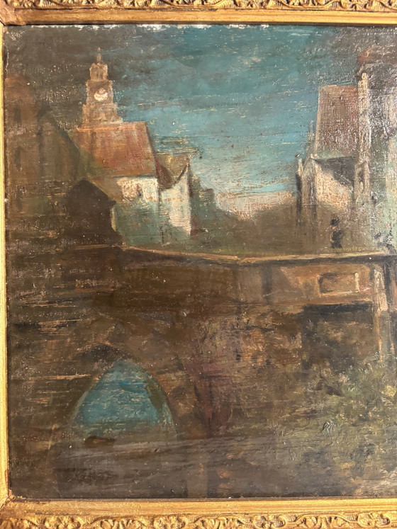 Oil Painting on Board of Soldiers in an Urban Landscape Late 1800s – Paintings & Drawings (photo 4 of 12)