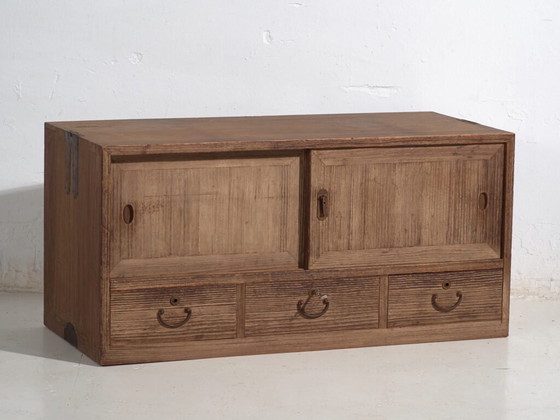 Antique sliding door base cabinet - Taishō / Showa Period (c. ) #9 – Sideboard, Metal (photo 5 of 40)