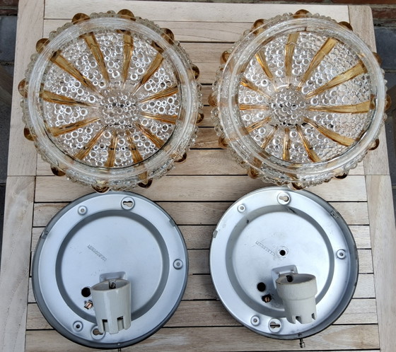 Image 1 of 2 vintage ceiling lamps with bubble pattern, Maison Limburg style Helena Tynell j 60/70