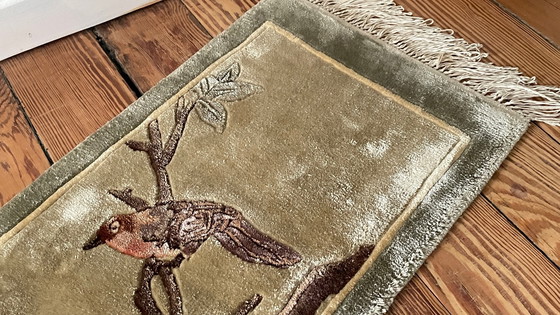 Image 1 of Vintage zijden vogelkleed - 75x28cm