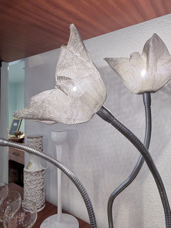 Harco Loor - Dutch Design - Lampe de table florale postmoderne à 3 lumières en acier inoxydable, Métal, Gris (photo 5 sur 9)