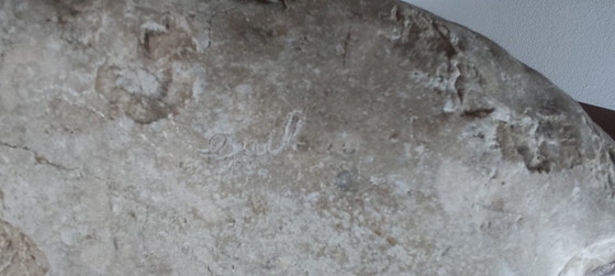 Image 1 of Organic Sculpture "Greyhound" in Solid Wood on a Stone Base – Biomorphic Natural Art