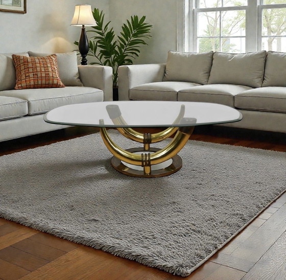 Image 1 of Tavolo da salotto dal design vintage con olifantentanden in bronzo