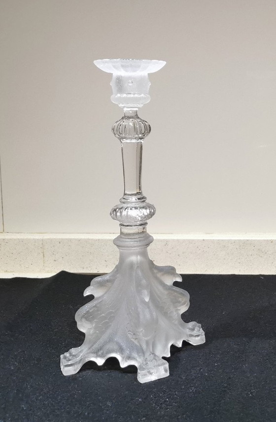 Image 1 of Glazen kandelaars - Val Saint Lambert - Art Deco