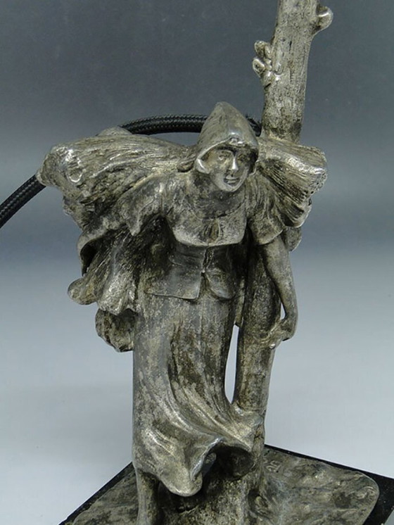 20th Century Sturm Night Lamp by J. Beck, Germany, 1890s – Table lamps, Glass, Marble (photo 6 of 13)