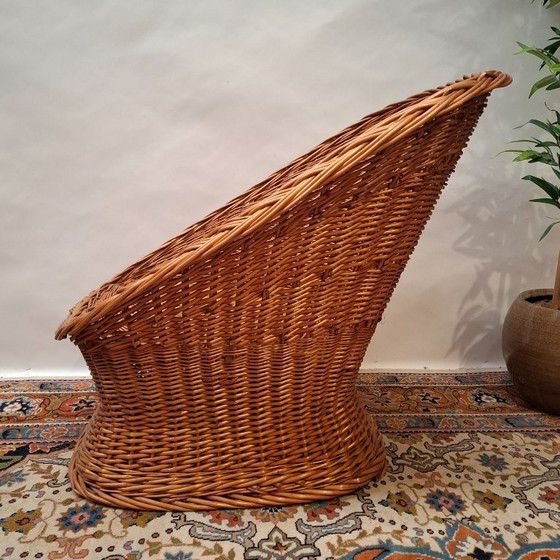Vintage Rieten Kuipstoel – Fauteuils, Rattan, Wicker (photo 5 of 7)