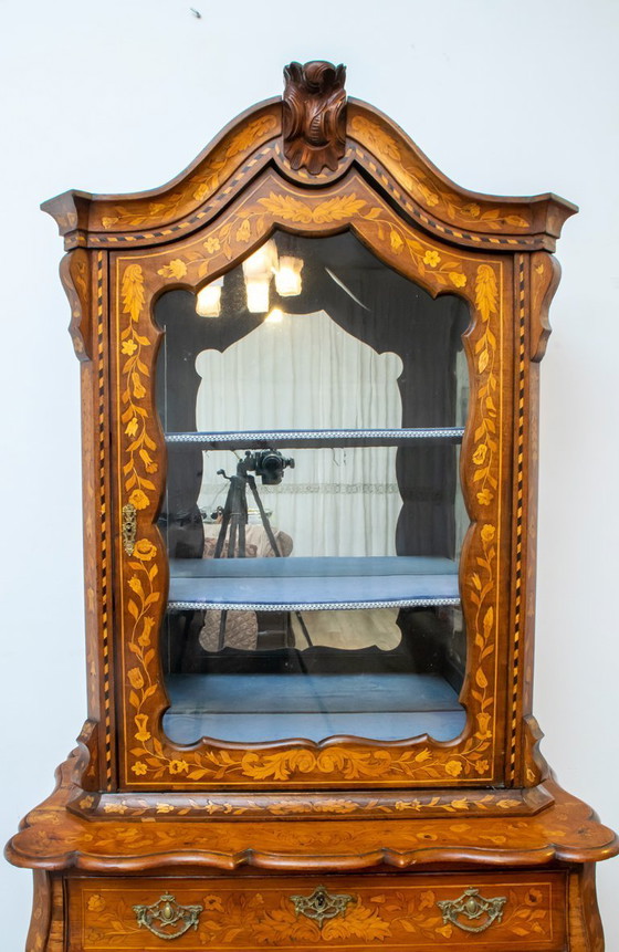 Image 1 of Trumeau olandese del XVIII secolo in noce con intarsi in acero, Paesi Bassi, 1760